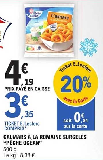 CALMAR À LA ROMAINE SURGELÉS "PÊCHE OCÉAN"