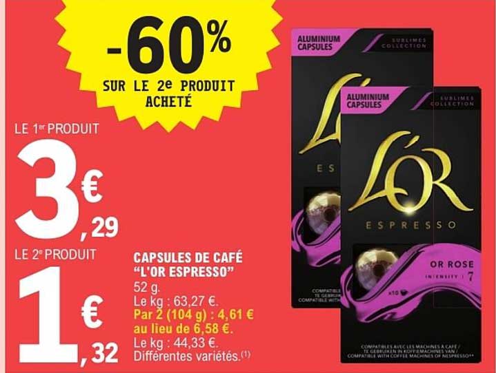 CAPSULES DE CAFÉ “L'OR ESPRESSO”
