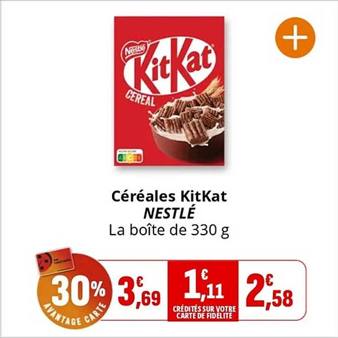Céréales KitKat NESTLÉ La boîte de 330 g
