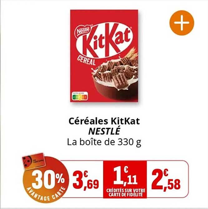 Céréales KitKat NESTLÉ La boîte de 330 g
