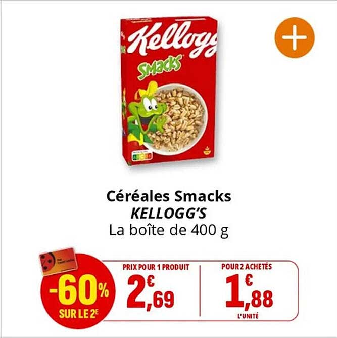 Céréales Smacks KELLOGG’S La boîte de 400 g