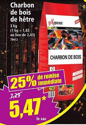 Charbon de bois de hêtre
