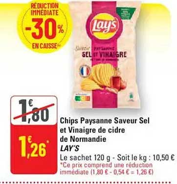 Chips Paysanne Saveur Sel et Vinaigre de cidre de Normandie