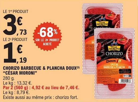 CHORIZO BARBECUE & PLANCHA DOUX“CÉSAR MORONI”
