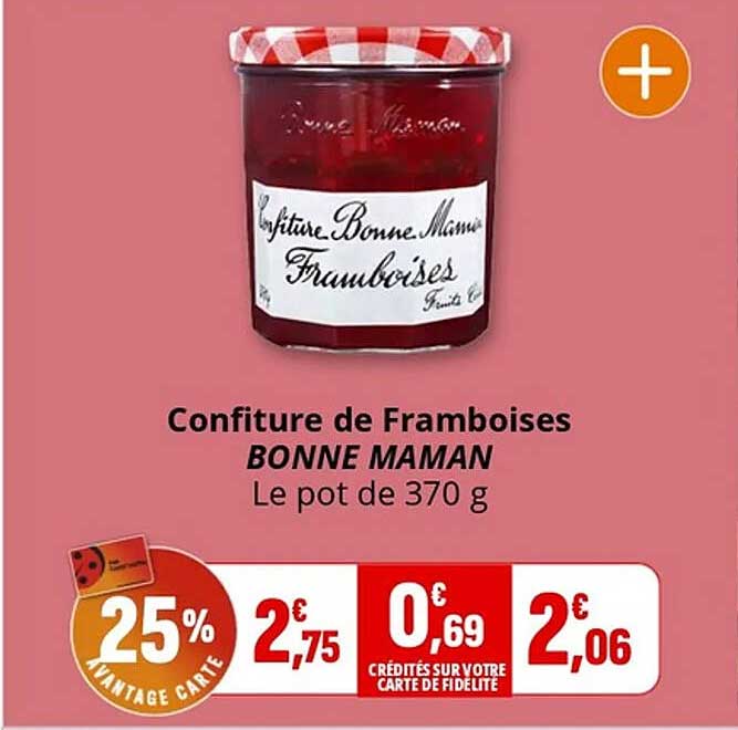 Confiture de Framboises BONNE MAMAN Le pot de 370 g