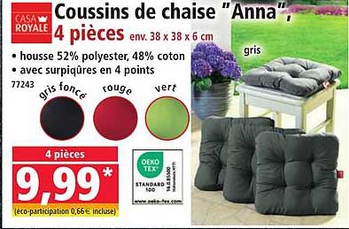 Coussins de chaise "Anna", 4 pièces