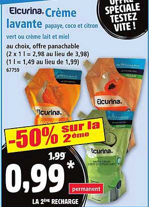 Crème lavante papaye, coco et citron