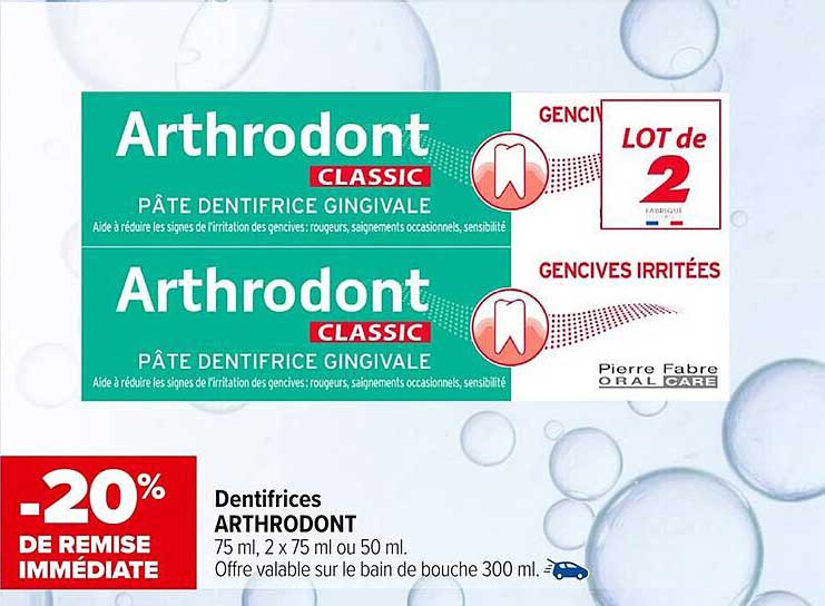 Dentifrices ARTHRODONT