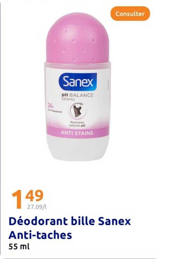 Déodorant bille Sanex Anti-taches