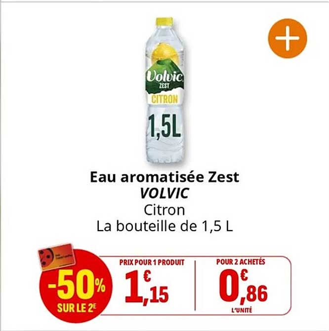 Eau aromatisée Zest VOLVIC Citron La bouteille de 1,5 L