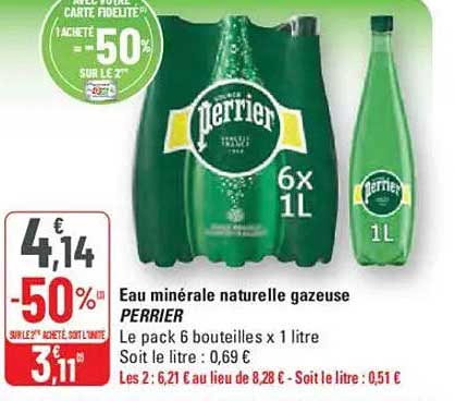 Eau minérale naturelle gazeuse PERRIER