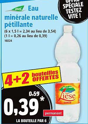Eau minérale naturelle pétillante