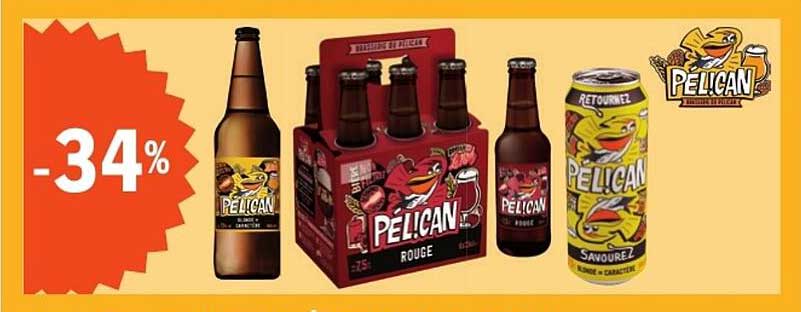 Économisez 34% sur les bières PÉLICAN !