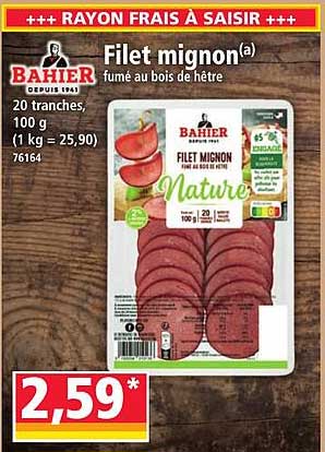 Filet mignon(a) fumé au bois de hêtre