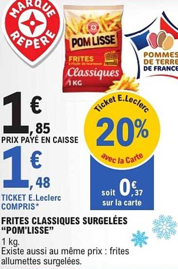 Frites Classiques Surgelées 'POM'LISSE'