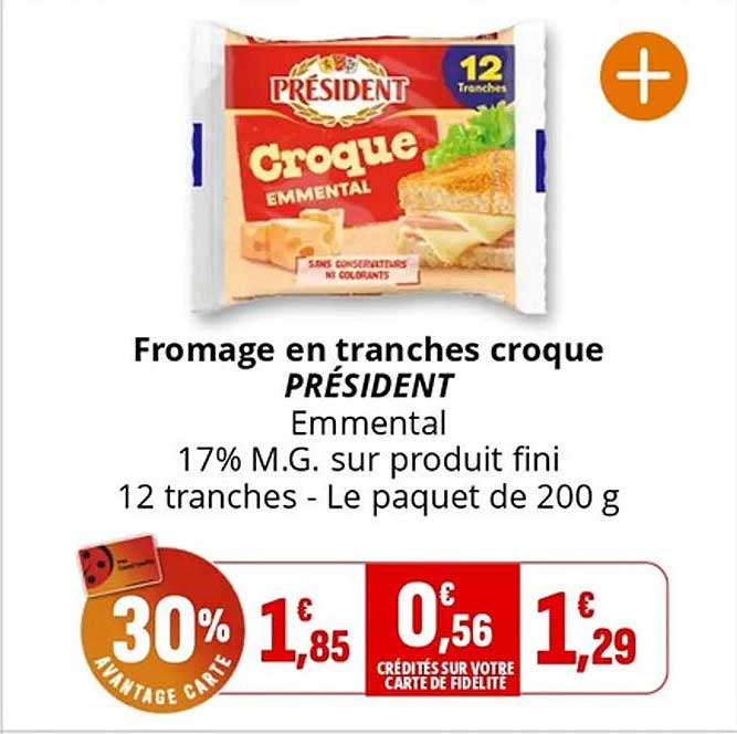 Fromage en tranches croque PRÉSIDENT