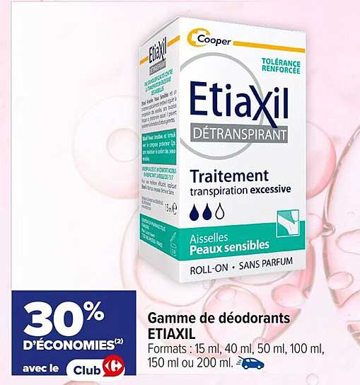 Gamme de déodorants ETIAXIL