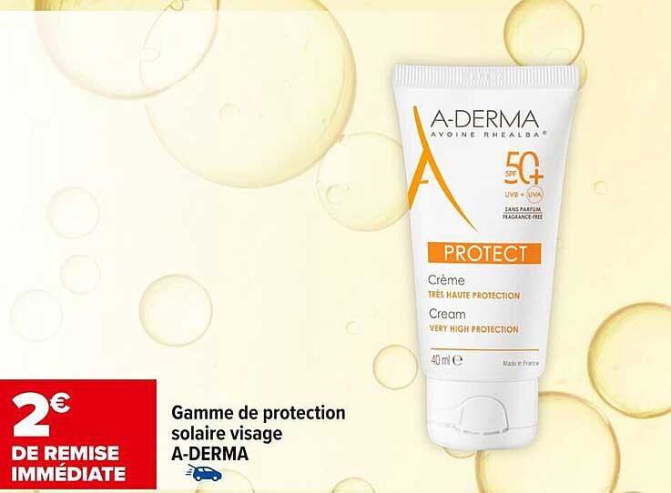 Gamme de protection solaire visage A-DERMA