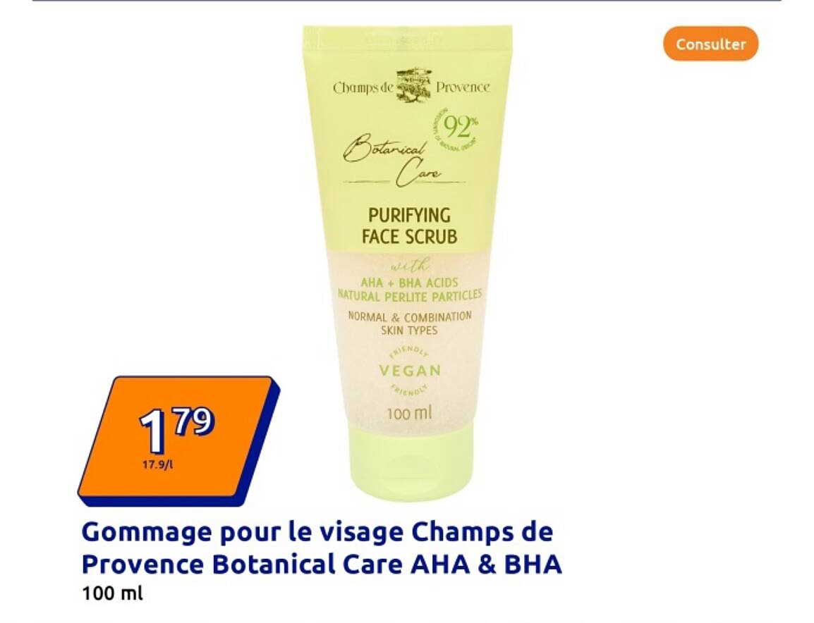 Gommage pour le visage Champs de Provence Botanical Care AHA & BHA