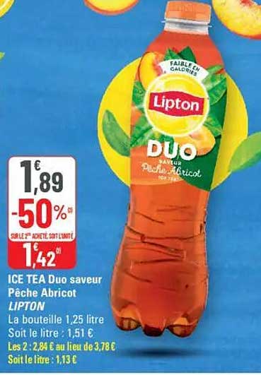 ICE TEA Duo saveur Pêche Abricot