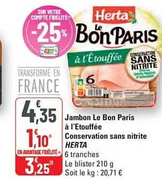 Jambon Le Bon Paris à l’Étouffée