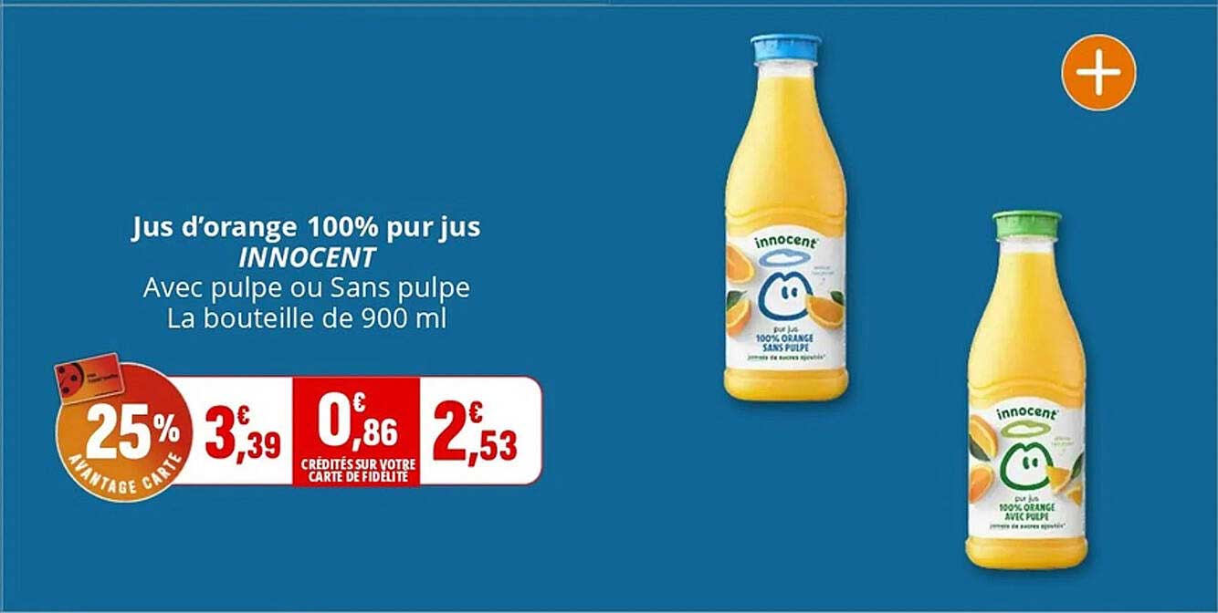 Jus d’orange 100% pur jus INNOCENT