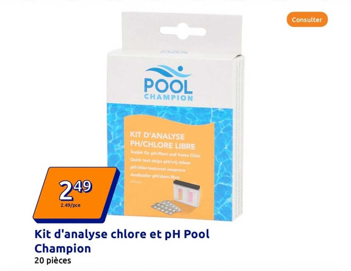 Kit d'analyse chlore et pH Pool Champion