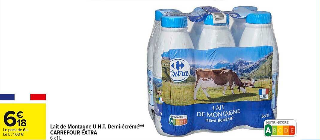 Lait de Montagne U.H.T. Demi-écrémé
