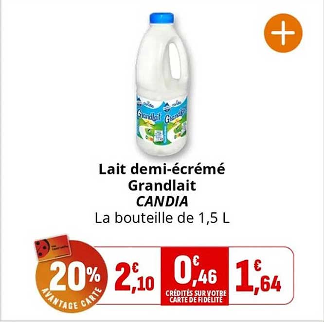 Lait demi-écrémet Grandlait CANDIA