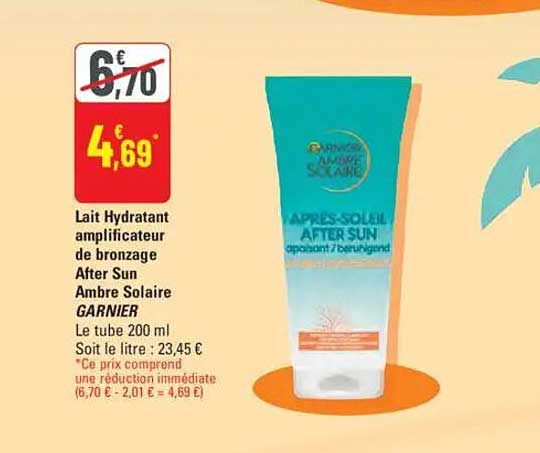 Lait Hydratant amplificateur de bronzage After Sun Ambre Solaire GARNIER