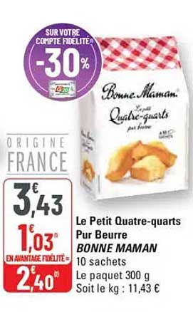 Le Petit Quatre-quarts Pur Beurre BONNE MAMAN