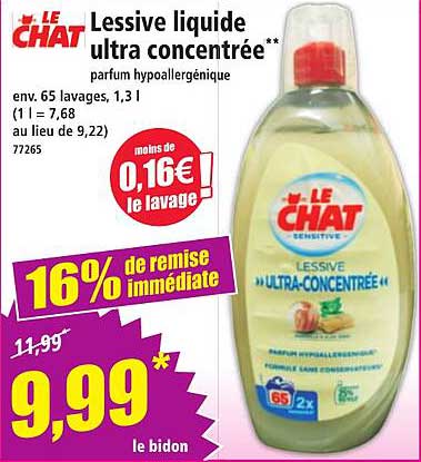 Lessive liquide ultra concentrée