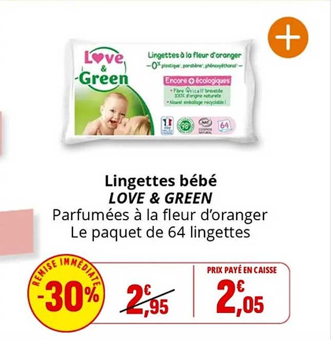 Lingettes bébé LOVE & GREEN