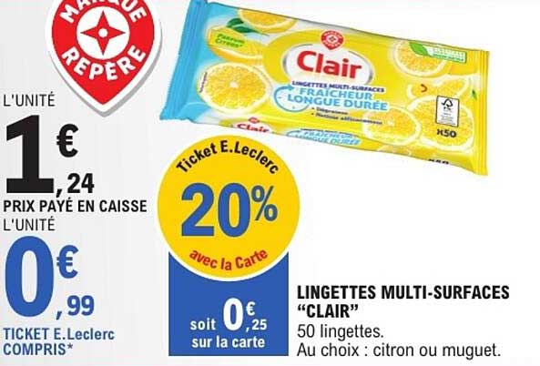 LINGETTES MULTI-SURFACES “CLAIR”