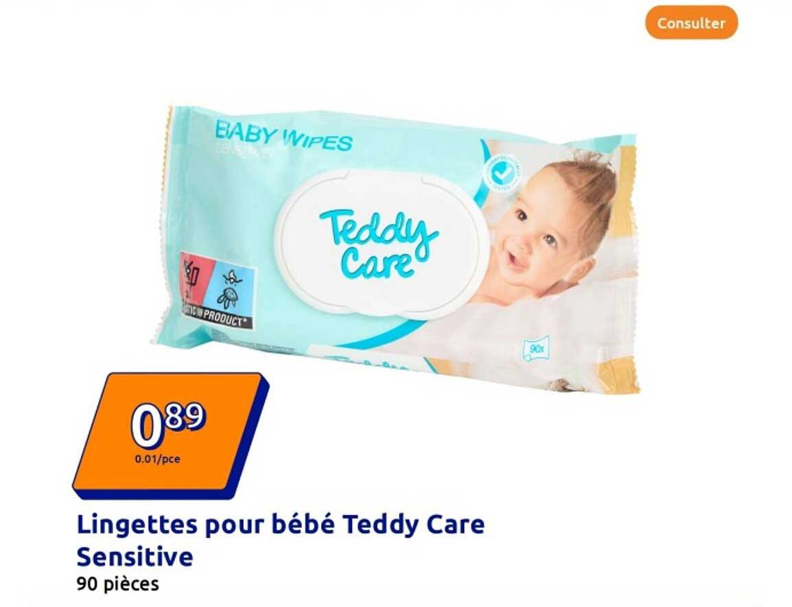 Lingettes pour bébé Teddy Care Sensitive