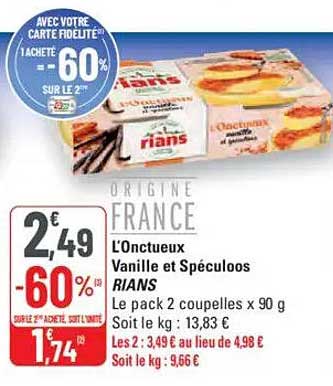 L'Onctueux Vanille et Spéculoos RIANS