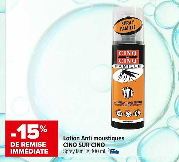 Lotion Anti moustiques CINQ SUR CINQ