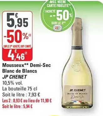 Mousseux** Demi-Sec Blanc de Blancs JP CHENET