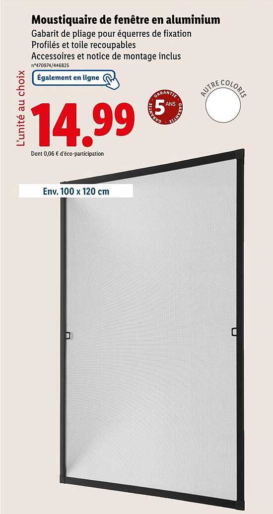 Moustiquaire de fenêtre en aluminium