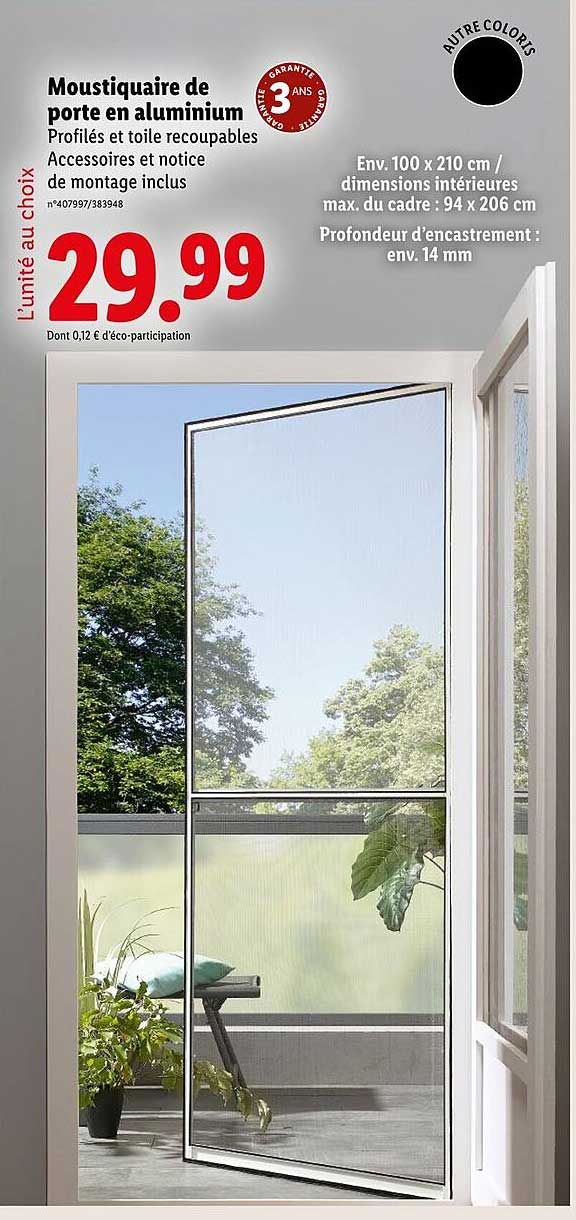 Moustiquaire de porte en aluminium