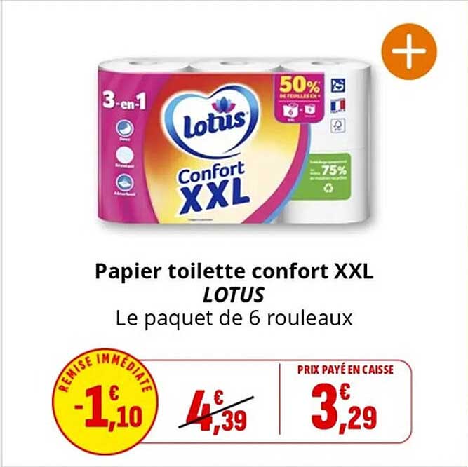 Papier toilette confort XXL LOTUS
