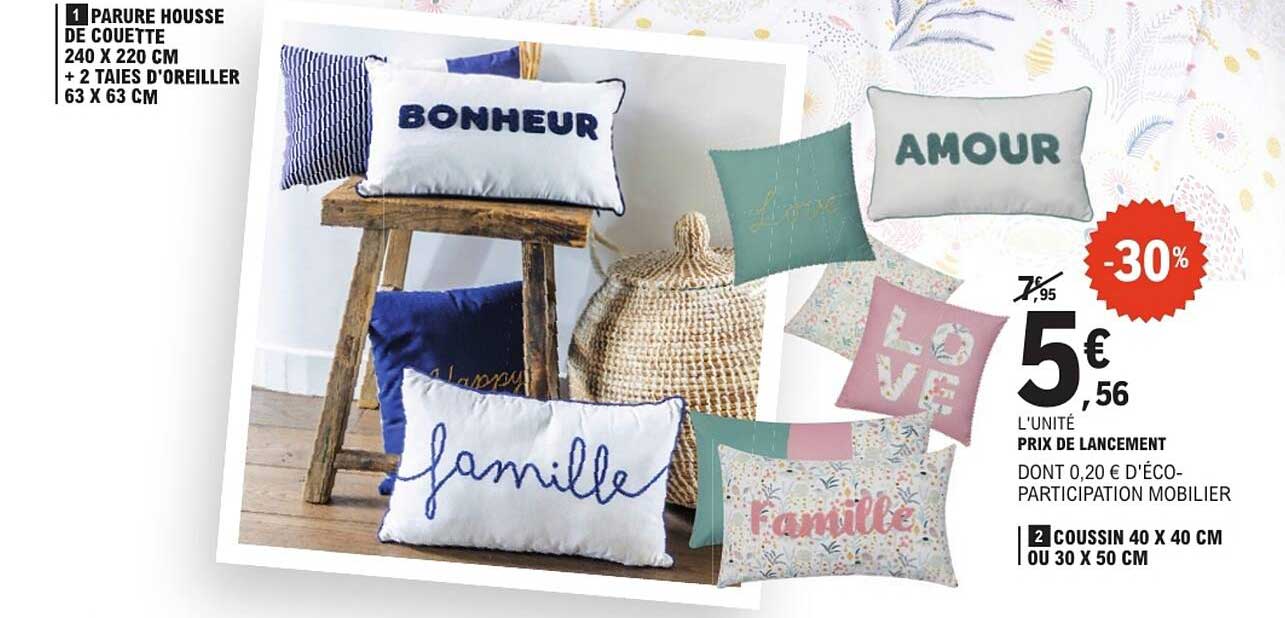 PARURE HOUSSE DE COUETTE 240 X 220 CM + 2 TAIES D'OREILLER 63 X 63 CM