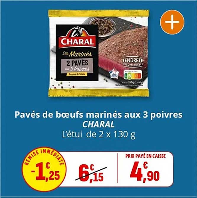 Pavés de bœufs marines aux 3 poivres CHARAL