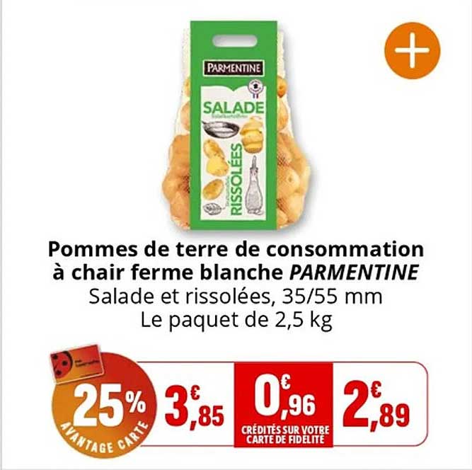 Pommes de terre de consommation à chair ferme blanche PARMENTINE