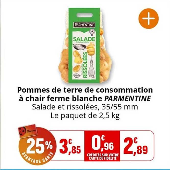 Pommes de terre de consommation à chair ferme blanche PARMENTINE