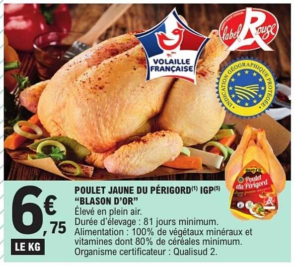 POULET JAUNE DU PÉRIGORD IGP "BLASON D'OR"