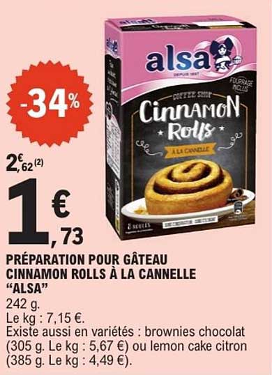 PRÉPARATION POUR GÂTEAU CINNAMON ROLLS À LA CANNELLE “ALSA”