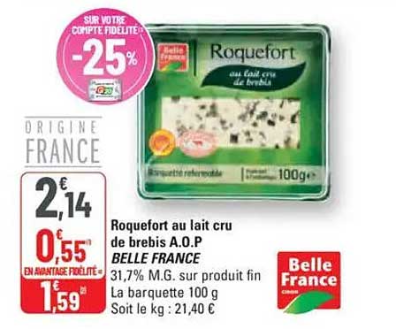 Roquefort au lait cru de brebis A.O.P