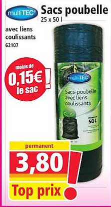 Sacs poubelle avec liens coulissants