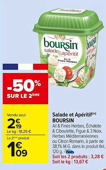 Salade et Apéritif(m) Boursin